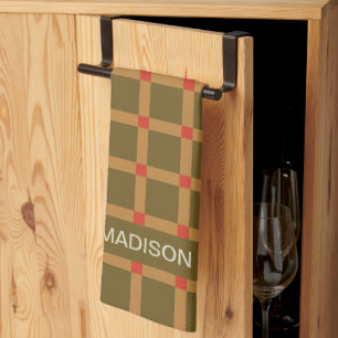 Gepersonaliseerd geruit patroon theedoek