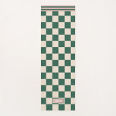 Gepersonaliseerd geruite roze & groen yogamat (Voorkant)