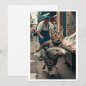 Gepersonaliseerd geschenk: grillige 'Fishy Fiasco' Feestdagenkaart (Voorkant / Achterkant)