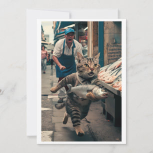 Gepersonaliseerd geschenk: grillige 'Fishy Fiasco' Feestdagenkaart