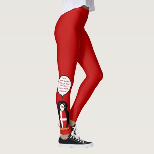 Gepersonaliseerd Geschenk met Deense Vlag Wilde Di Leggings (Rechts)