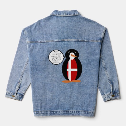 Gepersonaliseerd Geschenk met Deense Vlag Wilde Na Denim Jacket (Achterkant)