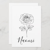 Gepersonaliseerd geschenk met June Rose geboortebl Kaart (Voorkant / Achterkant)