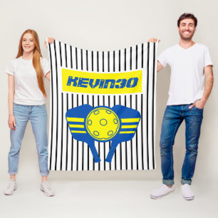Gepersonaliseerd geschenk Pickleball speler nummer Fleece Deken
