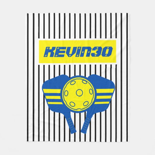 Gepersonaliseerd geschenk Pickleball speler nummer Fleece Deken (Voorkant)