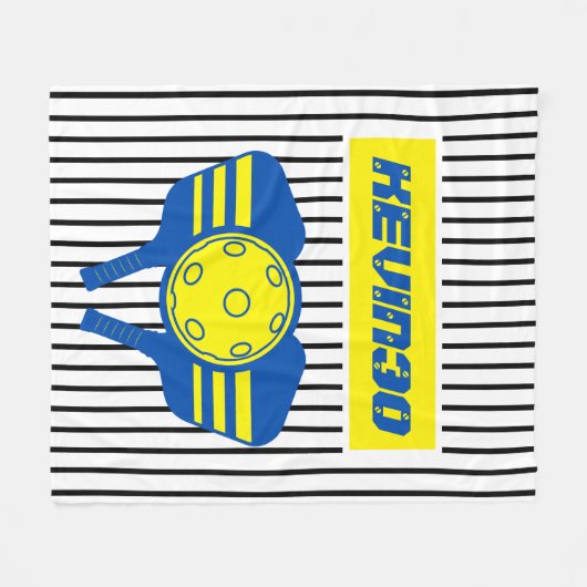 Gepersonaliseerd geschenk Pickleball speler nummer Fleece Deken (Voorkant (Horizontaal))