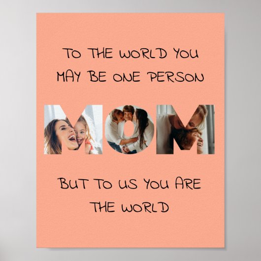 Gepersonaliseerd geschenk voor MOM Photo Collage P Poster (Voorkant)