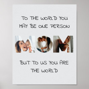 Gepersonaliseerd geschenk voor MOM Photo Collage P Poster