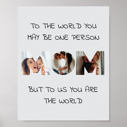 Gepersonaliseerd geschenk voor MOM Photo Collage P Poster (Voorkant)