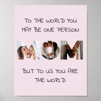 Gepersonaliseerd geschenk voor MOM Photo Collage P Poster
