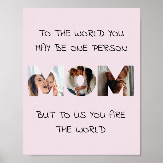 Gepersonaliseerd geschenk voor MOM Photo Collage P Poster (Voorkant)