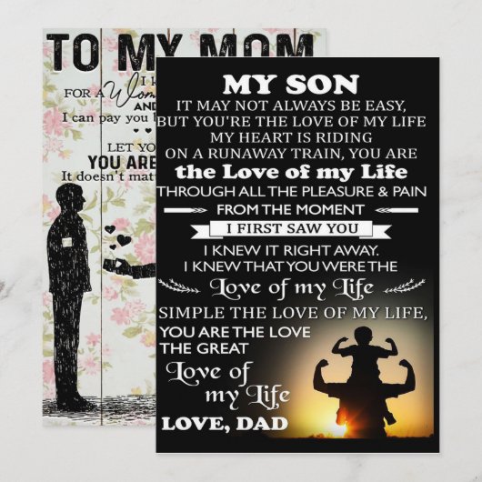 Gepersonaliseerd geschenk voor zoon | Beste cadeau Feestdagenkaart (Voorkant / Achterkant)