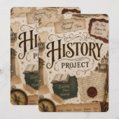 Gepersonaliseerd geschiedenis Project uitnodiging (Voorkant / Achterkant)