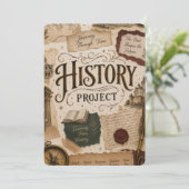 Gepersonaliseerd geschiedenis Project uitnodiging (Staand voorkant)