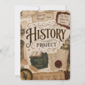Gepersonaliseerd geschiedenis Project uitnodiging (Achterkant)
