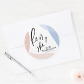 Gepersonaliseerd geslacht onthult hij of zij ronde sticker (Envelop)