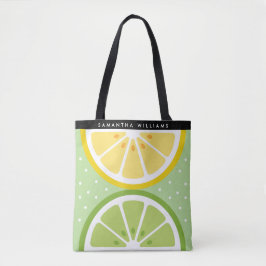 Gepersonaliseerd gesneden tropisch fruit zomer tote bag
