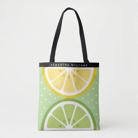 Gepersonaliseerd gesneden tropisch fruit zomer tote bag (Voorkant)