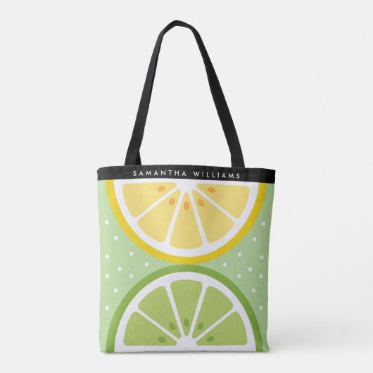 Gepersonaliseerd gesneden tropisch fruit zomer tote bag (Achterkant)