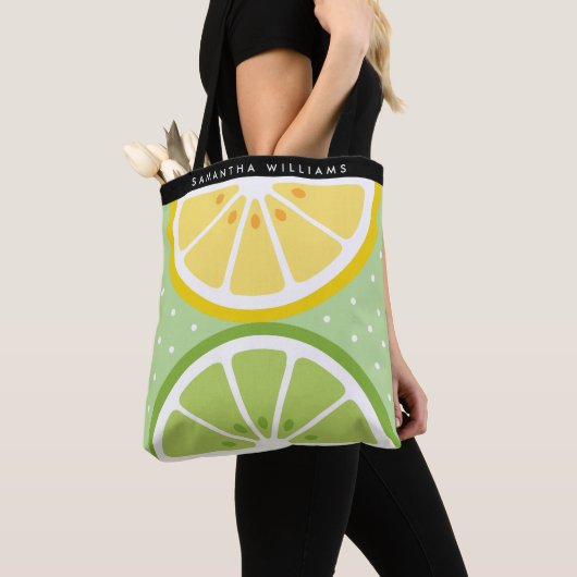 Gepersonaliseerd gesneden tropisch fruit zomer tote bag (Dichtbij)