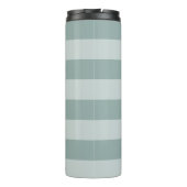 Gepersonaliseerd | Gestreept stoffig blauw Thermosbeker (Achterkant)