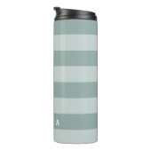 Gepersonaliseerd | Gestreept stoffig blauw Thermosbeker (Geroteerd rechts)