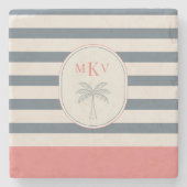 Gepersonaliseerd gestreepte stenen Onderzetter met (Voorkant)