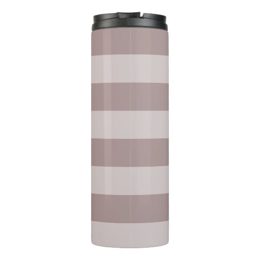Gepersonaliseerd | Gestreepte stoffige pruim Thermosbeker (Achterkant)