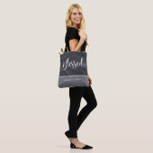 Gepersonaliseerd gestut modern script tote bag (Op model)