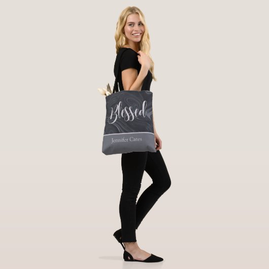Gepersonaliseerd gestut modern script tote bag (Op model)