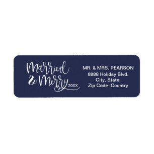 Gepersonaliseerd, Getrouwd en Vrolijk, Eerste Kers Etiket