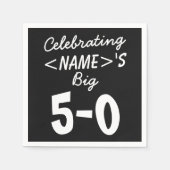 Gepersonaliseerd gevierd 50e verjaardag papier Nap Servetten (Voorkant)