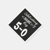 Gepersonaliseerd gevierd 50e verjaardag papier Nap Servetten (Hoek)