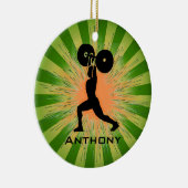 Gepersonaliseerd gewichtLifter/BodyBuilder-Ornamen Keramisch Ornament (Rechts)