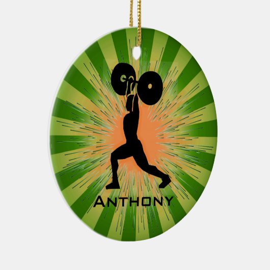 Gepersonaliseerd gewichtLifter/BodyBuilder-Ornamen Keramisch Ornament (Rechts)