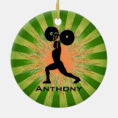 Gepersonaliseerd gewichtLifter/BodyBuilder-Ornamen Keramisch Ornament (Achterkant)
