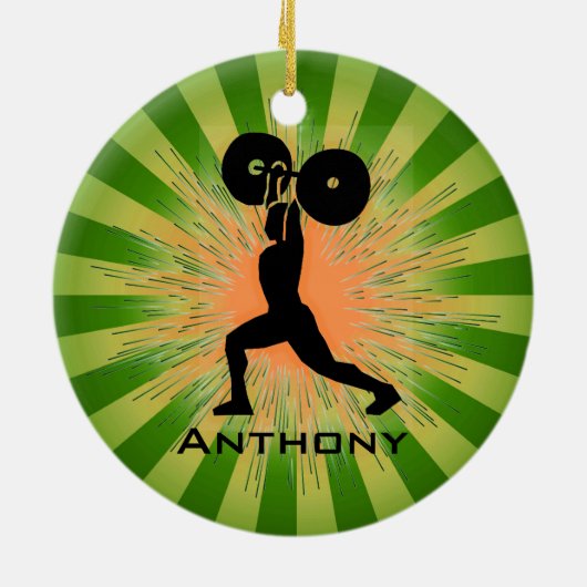 Gepersonaliseerd gewichtLifter/BodyBuilder-Ornamen Keramisch Ornament (Achterkant)