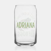 Gepersonaliseerd Gewoon een meisje dat van kikkers Blikvorm Glas (Achterkant)