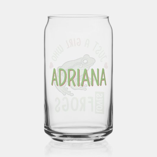 Gepersonaliseerd Gewoon een meisje dat van kikkers Blikvorm Glas (Achterkant)
