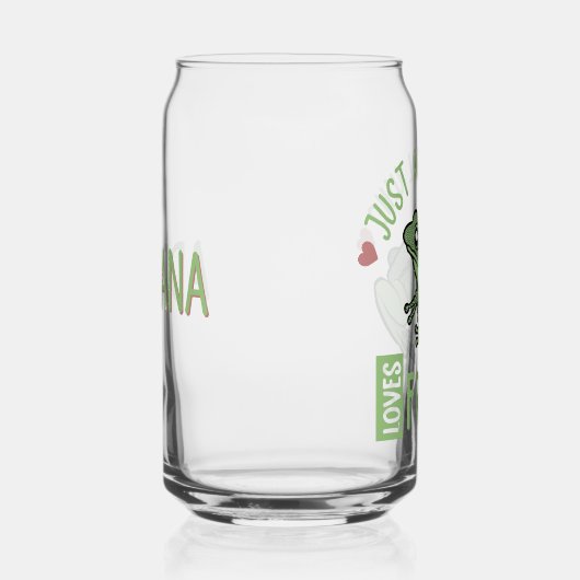 Gepersonaliseerd Gewoon een meisje dat van kikkers Blikvorm Glas (Rechts)