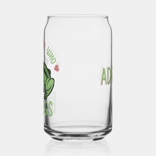 Gepersonaliseerd Gewoon een meisje dat van kikkers Blikvorm Glas (Links)