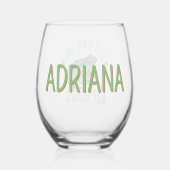 Gepersonaliseerd Gewoon een meisje dat van kikkers Wijnglas Zonder Voet (Achterkant)