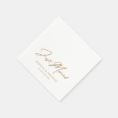 Gepersonaliseerd Gewoon Getrouwd Goud Hand-Lettere Servet (Hoek)