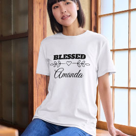 Gepersonaliseerd GEZEGEND Hart Christelijk T-shirt