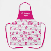 Gepersonaliseerd gezelschapsroze zwaaien schort (Voorkant)