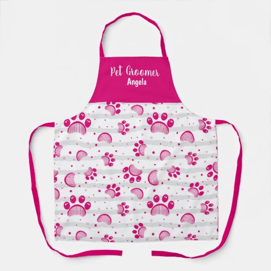 Gepersonaliseerd gezelschapsroze zwaaien schort (Voorkant)