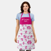 Gepersonaliseerd gezelschapsroze zwaaien schort (Gedragen)