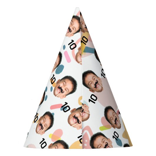 Gepersonaliseerd gezicht 10e 20e 30e 40e verjaarda feesthoedjes (Achterkant)