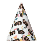 Gepersonaliseerd gezicht 20e 30e 40e 50e verjaarda feesthoedjes (Achterkant)