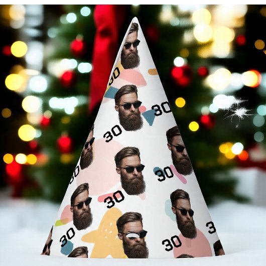 Gepersonaliseerd gezicht 20e 30e 40e 50e verjaarda feesthoedjes